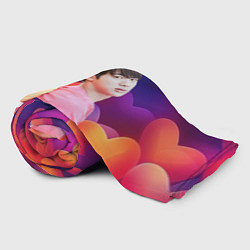 Плед флисовый BTS сердечки, цвет: 3D-велсофт — фото 2