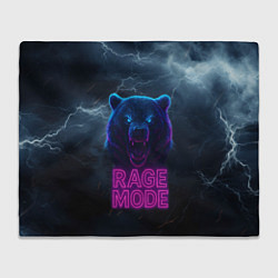 Плед Rage mode злой медведь