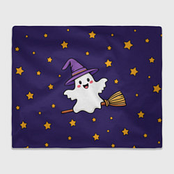 Плед Хэллоуин, привидение на метле