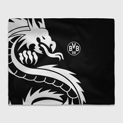 Плед флисовый Borussia дракон белый, цвет: 3D-велсофт