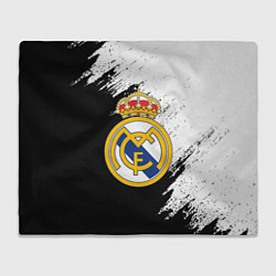 Плед флисовый Real Madrid текстура штрихи, цвет: 3D-велсофт