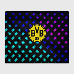Плед флисовый Borussia неоновые снежинки, цвет: 3D-велсофт
