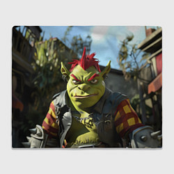 Плед флисовый Объемный Шрек, цвет: 3D-велсофт