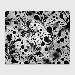Плед флисовый Кляксы и растения - нейроарт паттерн, цвет: 3D-велсофт