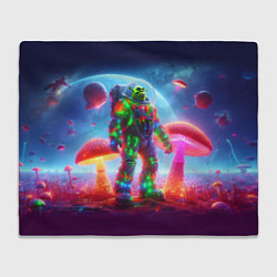Плед Неоновый космонавт Шрек на планете гигантских мухо