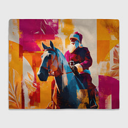 Плед Дед Мороз на коне