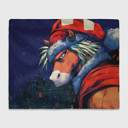 Плед Уставший новогодний конь