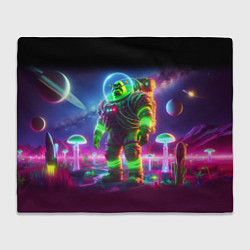 Плед Космонавт Шрук в неоновом скафандре на загадочной