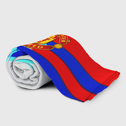 Плед флисовый Манчестер Юнайтед полосы геометрия, цвет: 3D-велсофт — фото 2