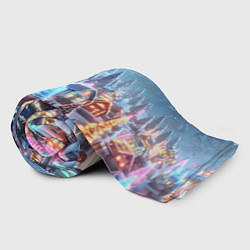 Плед флисовый Городок в новогодних огоньках, цвет: 3D-велсофт — фото 2