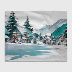 Плед Дома и елки - Новый год