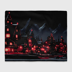 Плед Новогодняя ночь и красные гирлянды