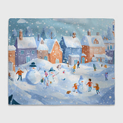 Плед Предновогодний день во дворе