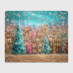 Плед Новогодний город в блестках