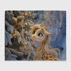 Плед Новогодняя лошадка в крапинку