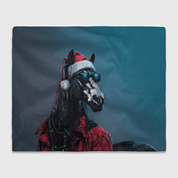 Плед Лошадь в новогоднем стиле