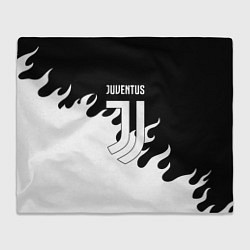 Плед флисовый Ювентус огонь текстура, цвет: 3D-велсофт