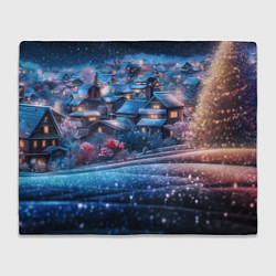 Плед Новогодний двор в блестках