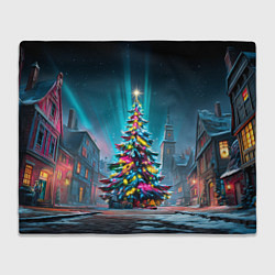 Плед Новогодняя елка в гирляндах