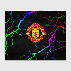 Плед Манчестер Юнайтед неоновые молнии