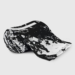 Плед флисовый Juventus белые штрихи красок, цвет: 3D-велсофт — фото 2