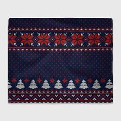 Плед Новогодний вязаный узор