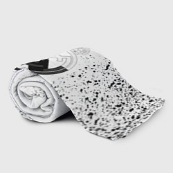 Плед флисовый Реал Мадрид черно белые краски, цвет: 3D-велсофт — фото 2