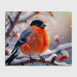 Плед Снегирь на зимней ветке