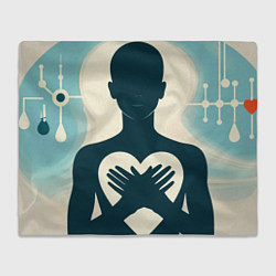 Плед флисовый Сердце донора, цвет: 3D-велсофт