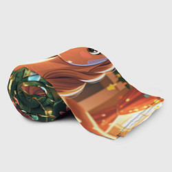 Плед флисовый Лошадка наряжает елку, цвет: 3D-велсофт — фото 2