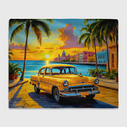 Плед Золотой закат над набережной