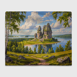 Плед Скалы у озера: песнь лета