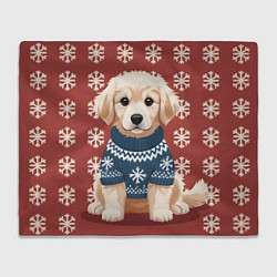 Плед Новогодний ретривер