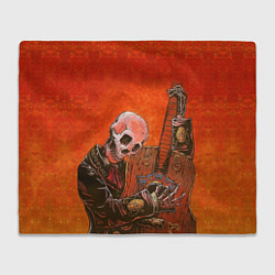 Плед флисовый Скелет с гитарой, цвет: 3D-велсофт
