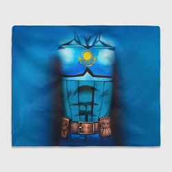 Плед флисовый Капитан Казахстан, цвет: 3D-велсофт