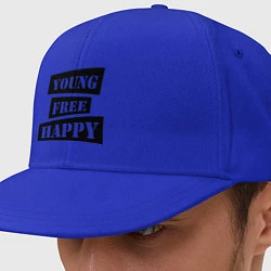 Кепка-снепбек Young free happy, цвет: синий