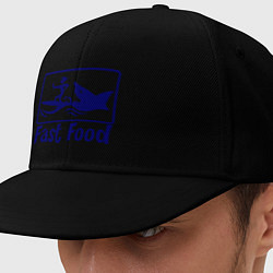 Кепка-снепбек Shark fast food, цвет: черный