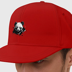 Кепка-снепбек Мишка панда, цвет: красный