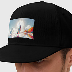 Кепка-снепбек Девушка на фантастическом пляже, цвет: черный