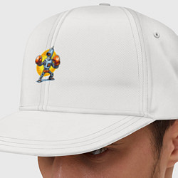 Кепка-снепбек Робот-сгибальщик Бендер профессиональный боксёр, цвет: белый