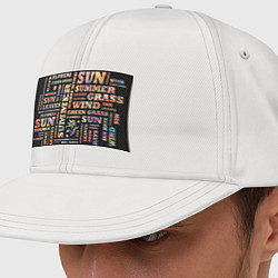 Кепка-снепбек Лето, буквы pattern, цвет: белый