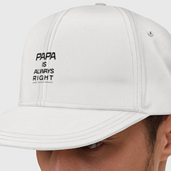 Кепка-снепбек Папа всегда прав - почти всегда, цвет: белый