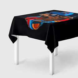 Скатерть для стола Кот диджей тусовщик хипстер, цвет: 3D-принт — фото 2