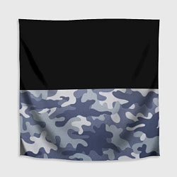 Скатерть для стола Камуфляж: черный/голубой, цвет: 3D-принт
