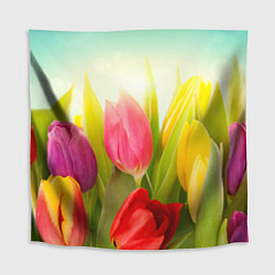 Скатерть для стола Цветущие тюльпаны, цвет: 3D-принт