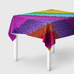 Скатерть для стола Яркая мозаика радуга диагональ, цвет: 3D-принт — фото 2
