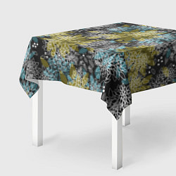 Скатерть для стола Черно оливковый цветочный, цвет: 3D-принт — фото 2