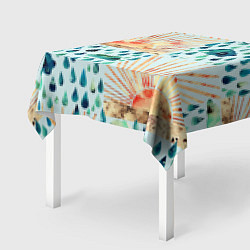 Скатерть для стола Осенний паттерн: Дождь и солнце, цвет: 3D-принт — фото 2