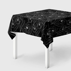 Скатерть для стола Цветы орхидеи на черном, цвет: 3D-принт — фото 2