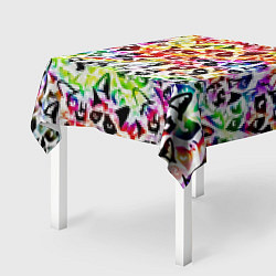 Скатерть для стола Веселый узор из грустных котов, цвет: 3D-принт — фото 2